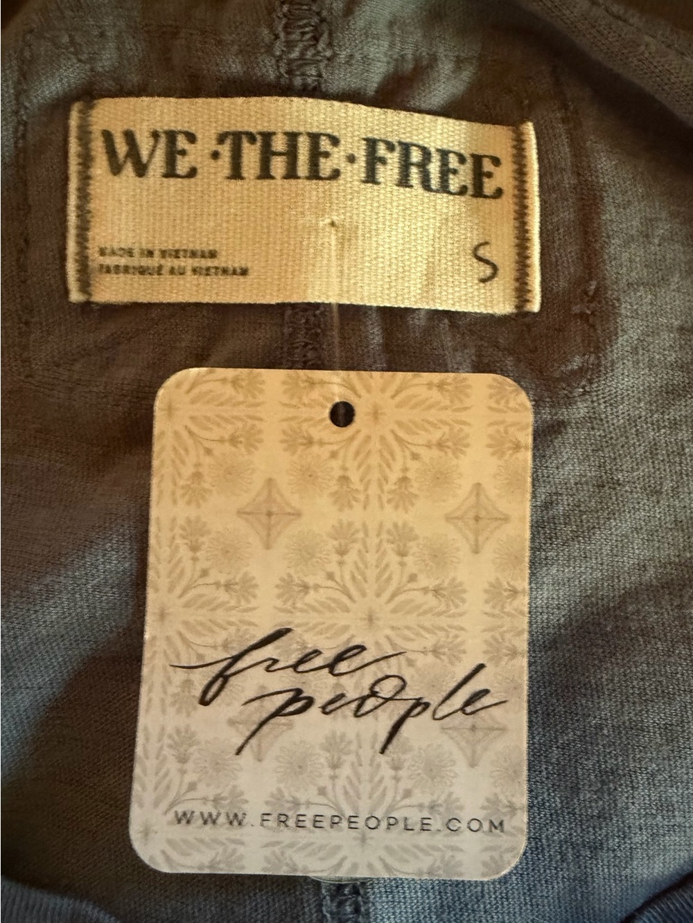 Free People Slate Blue 'We The Free' Oversized Knit Top NWT! Size Small